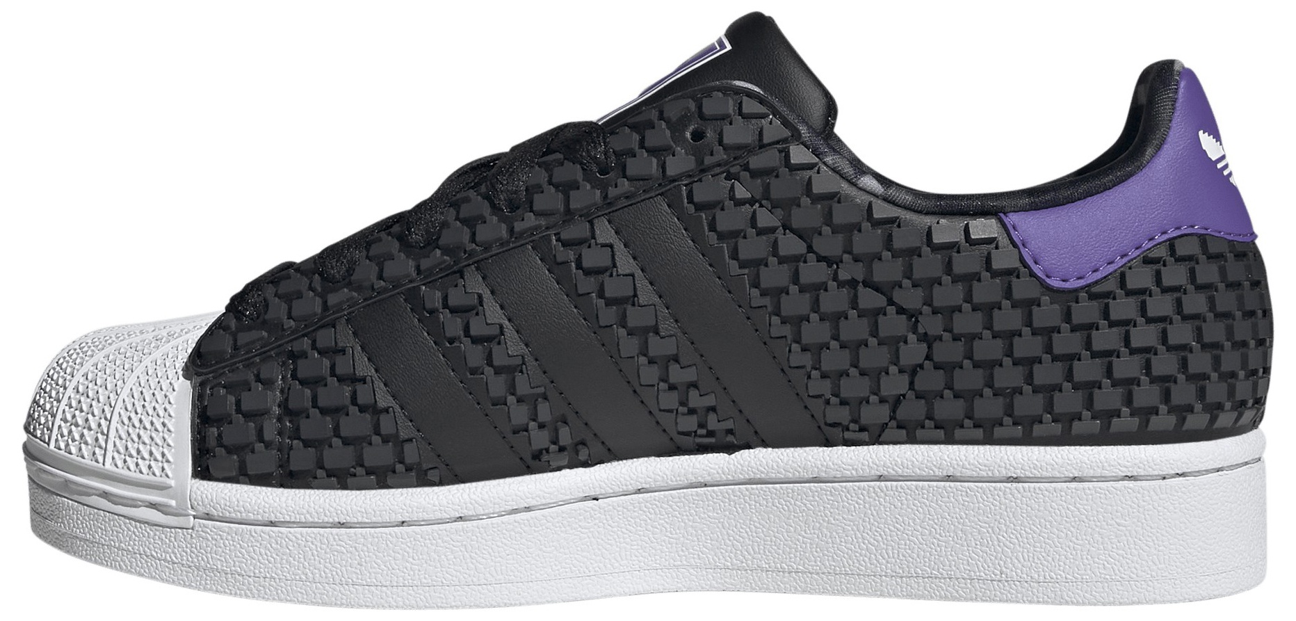adidas Kids' Grade School Minecraft Superstar II Shoes - Black/Black/White - View 4
