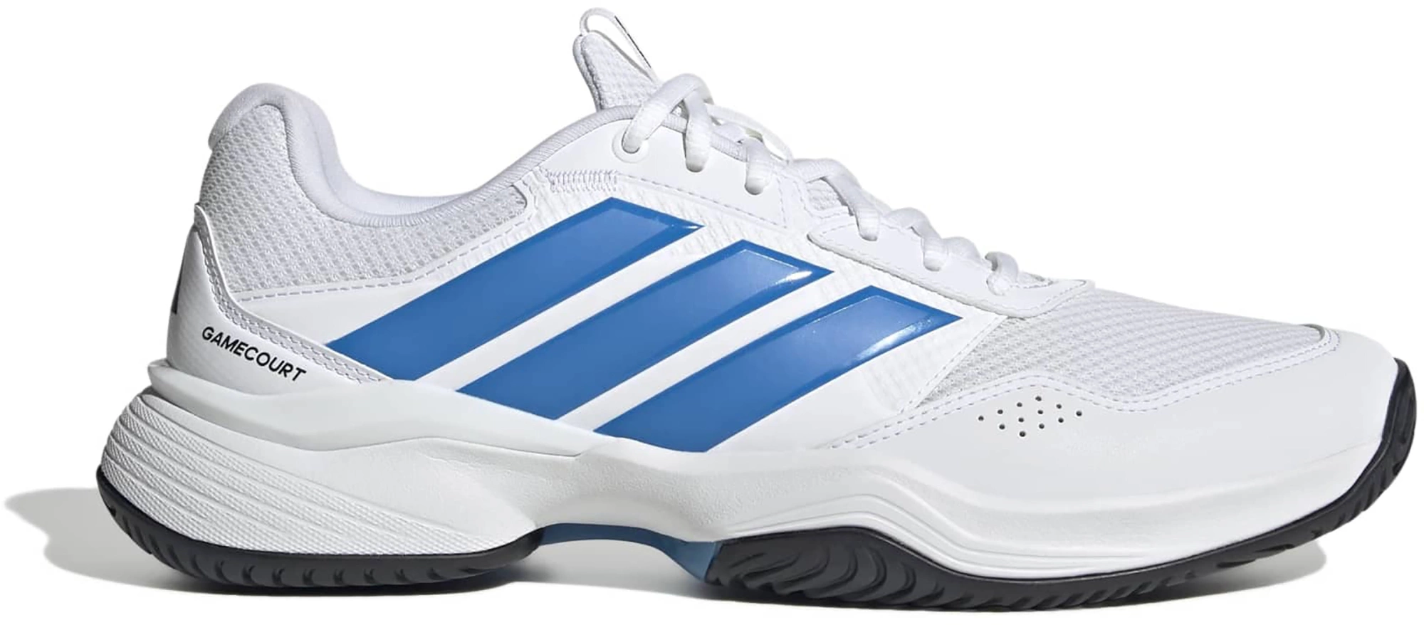 adidas Men's GameCourt 3 All Court Tennis Shoes - Ftwr White/Lucid Blue/Core Blk - View 1