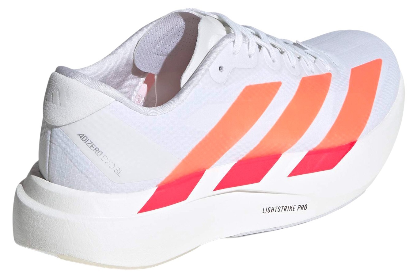 adidas Women's Adizero EVO SL Woven Running Shoes - FTWR WHITE/BEAM ORANGE/LUCID RED - View 6