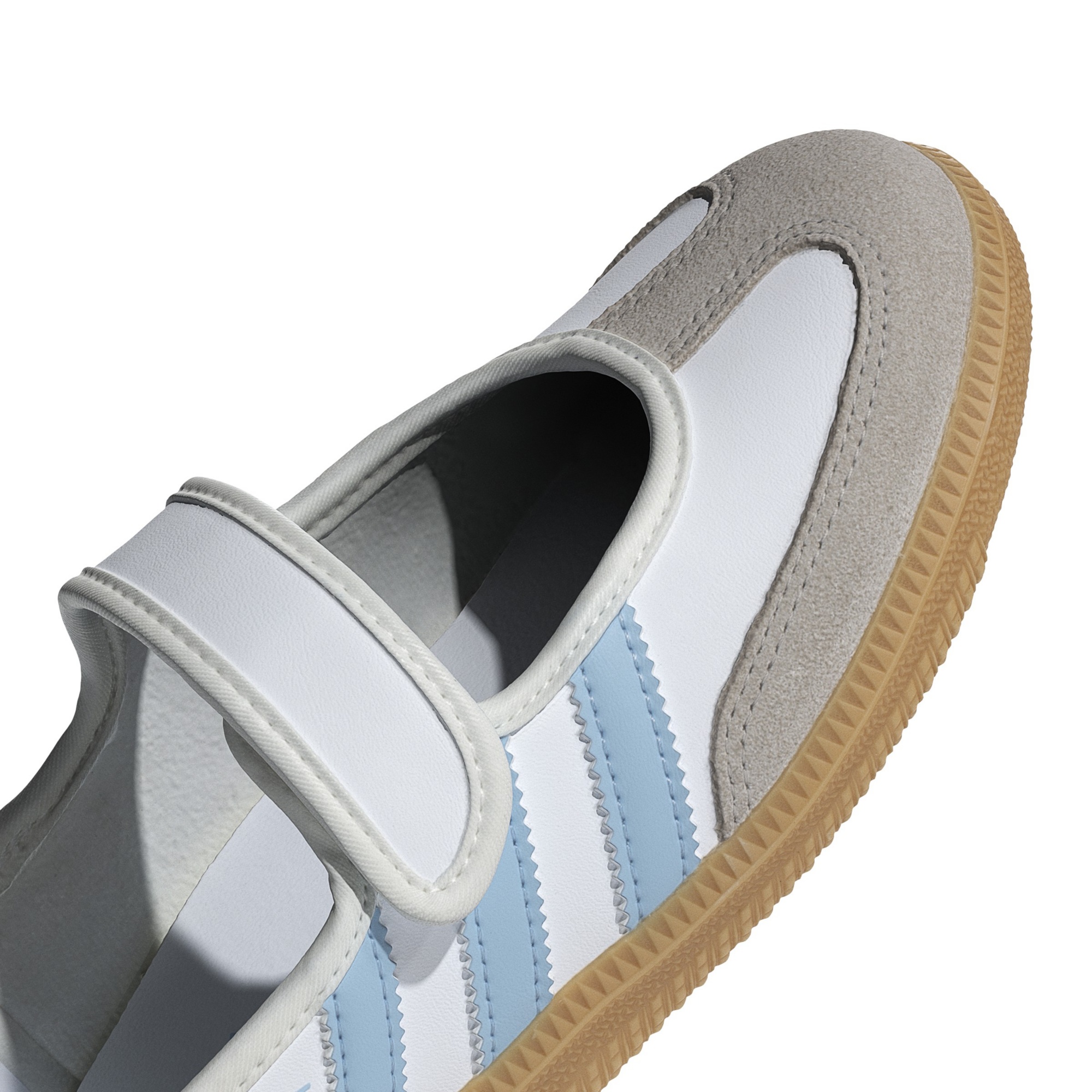 adidas Kids' Grade School Samba Jane Shoes - Ftwr White/Clear Sky/Gum 3 - View 7