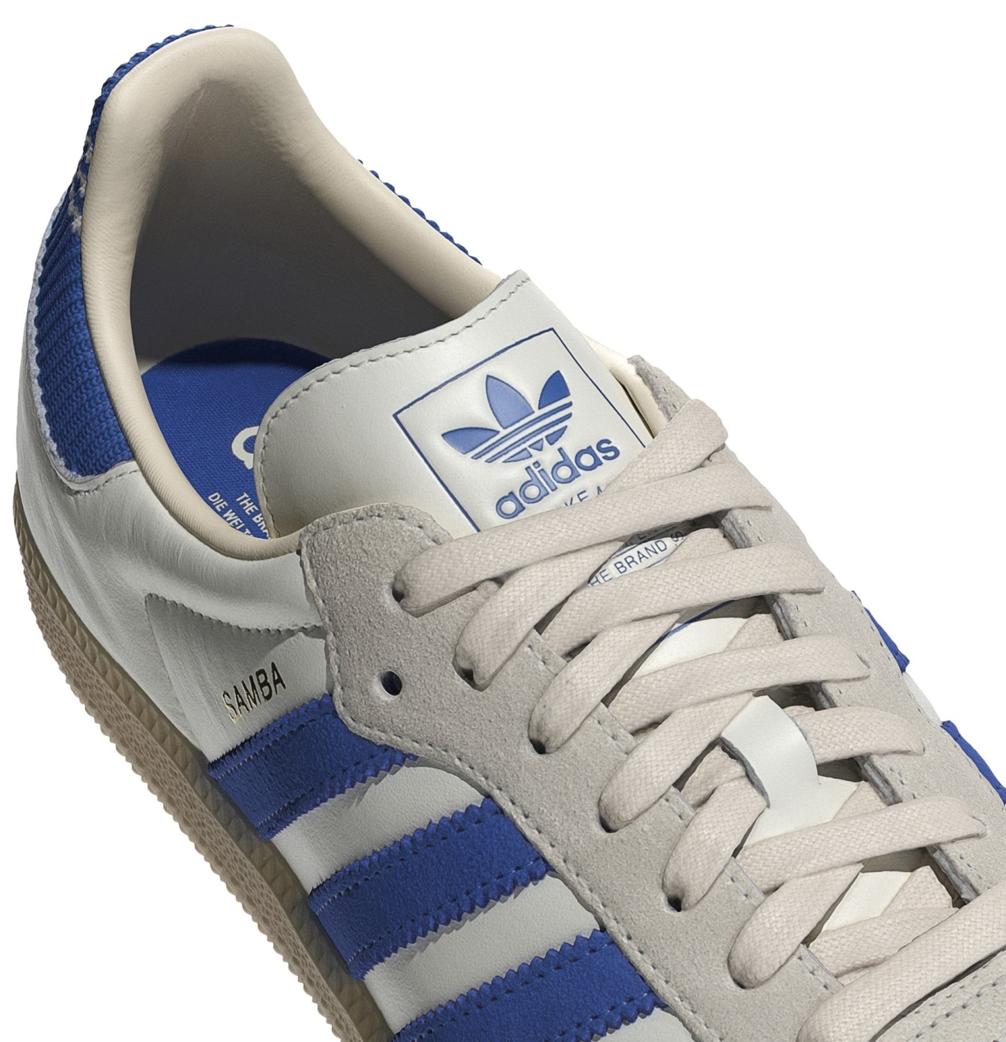 adidas Samba OG Shoes - Cloud White/Blue/Gum 3 - View 7