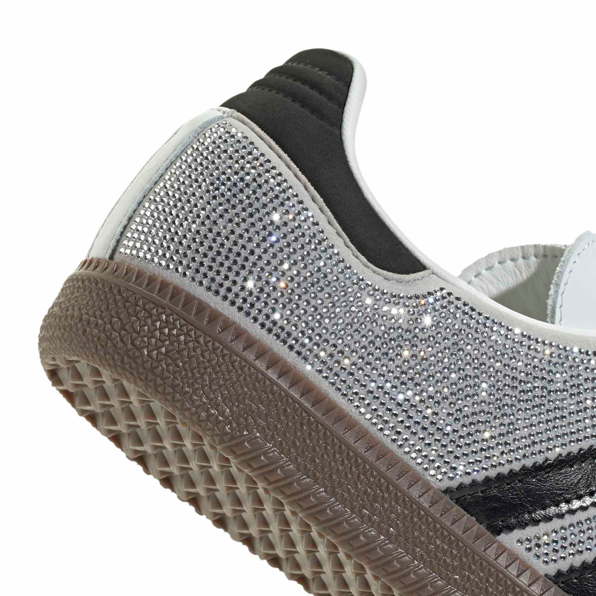 adidas Women's Samba OG Shoes - Rhinestone Wht/Silver/Blk - View 8