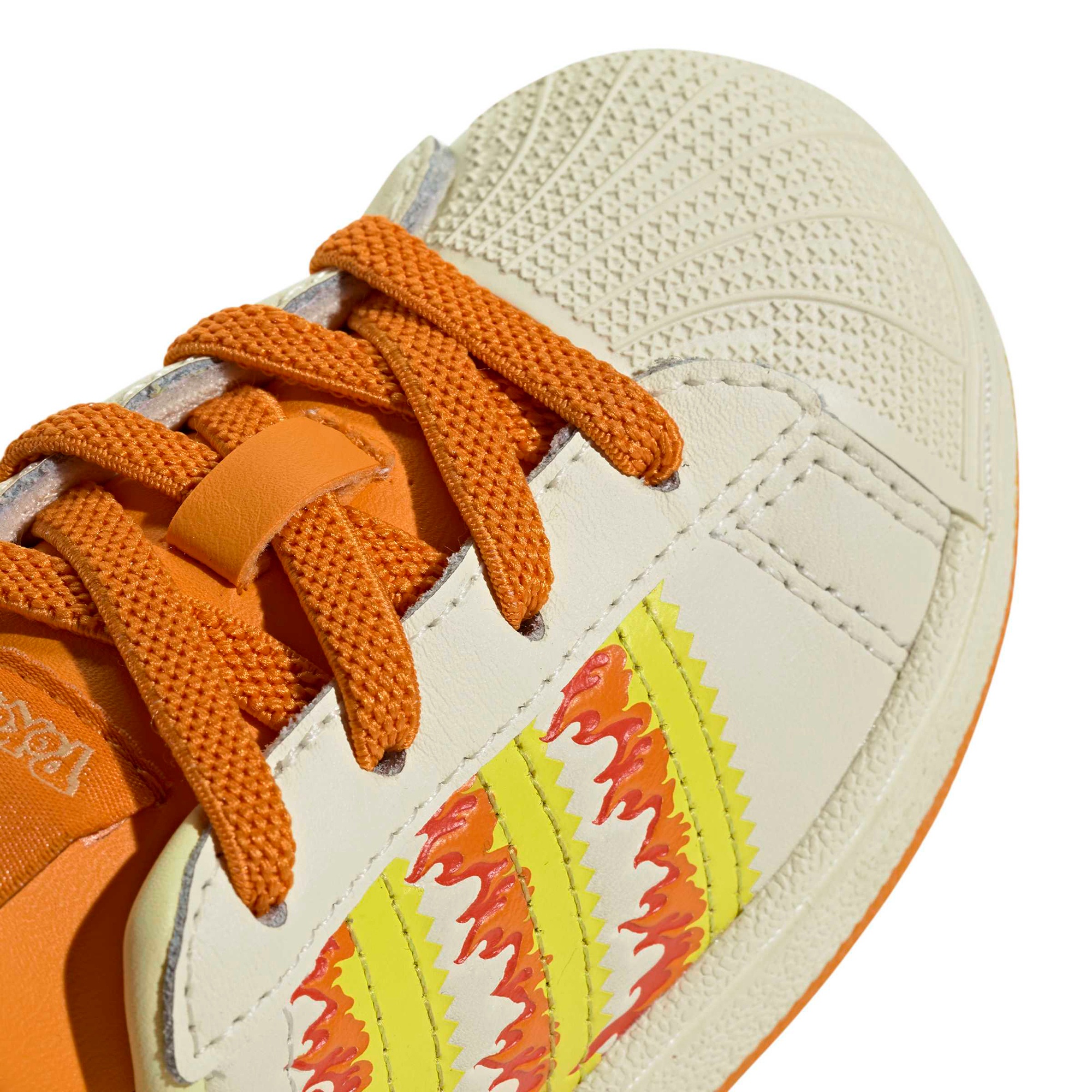 adidas Toddler Pokémon Superstar II Shoes - Cream White/Shock Yellow/Bright Orange - View 10