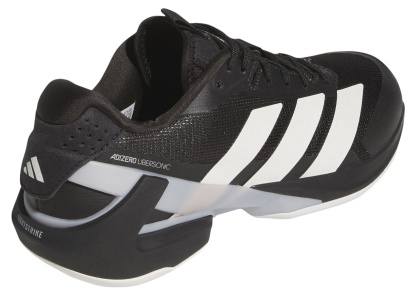 adidas Men's Adizero Ubersonic 5 Tennis Shoes - Black/Zero Metallic/Silver Metallic - View 6