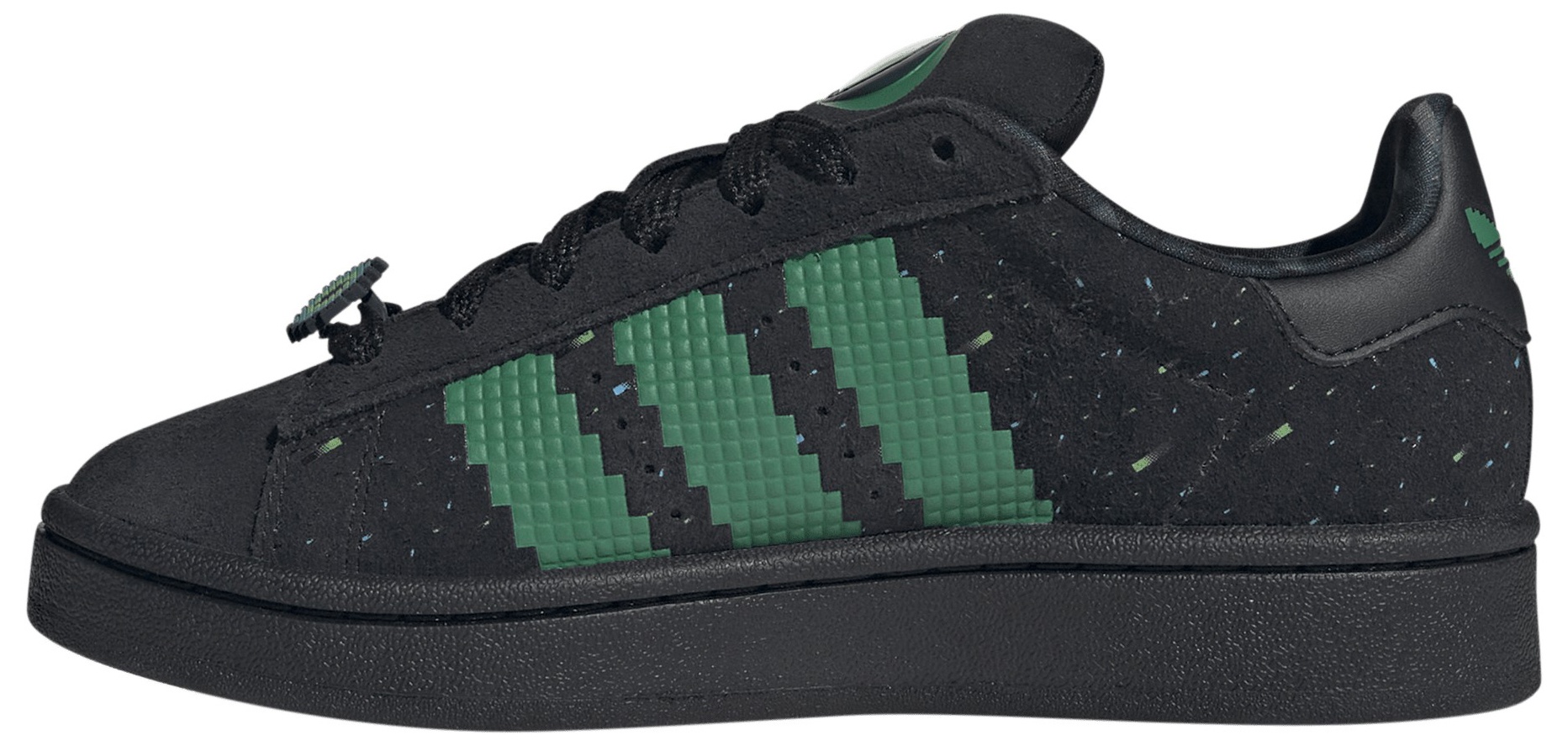 adidas Kids' Grade School Minecraft Campus 00s Shoes - Black/Semi Court Green/Semi Solar Green - View 4