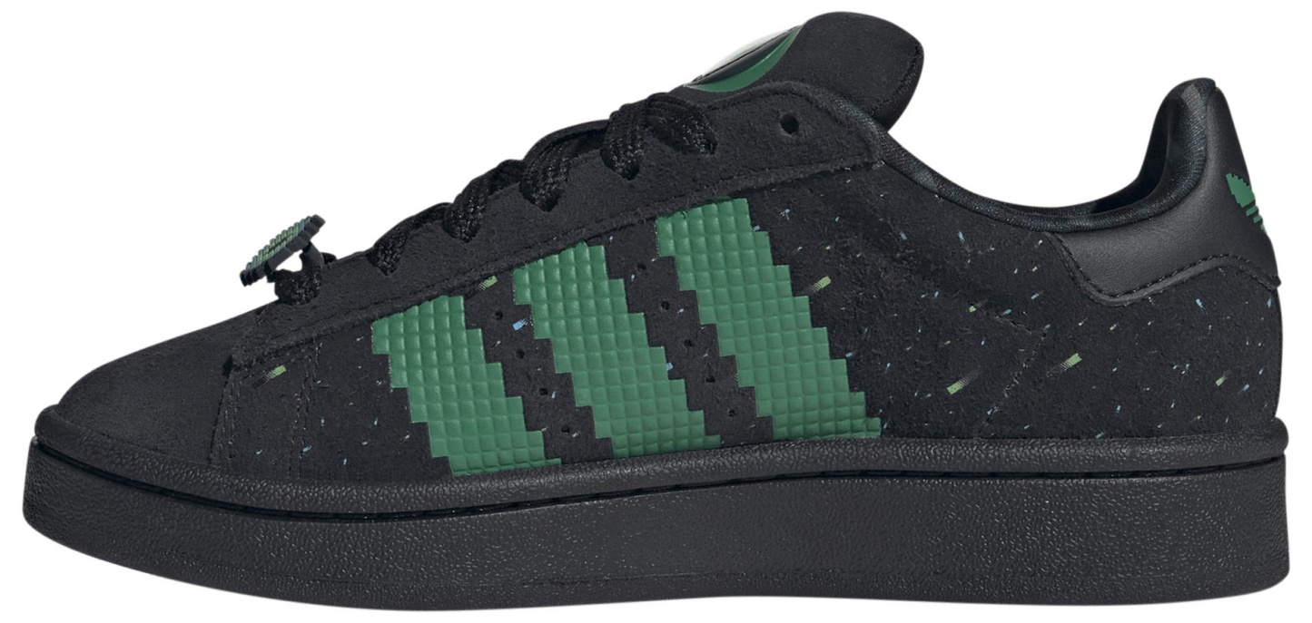 adidas Kids' Grade School Minecraft Campus 00s Shoes - Black/Semi Court Green/Semi Solar Green - View 4