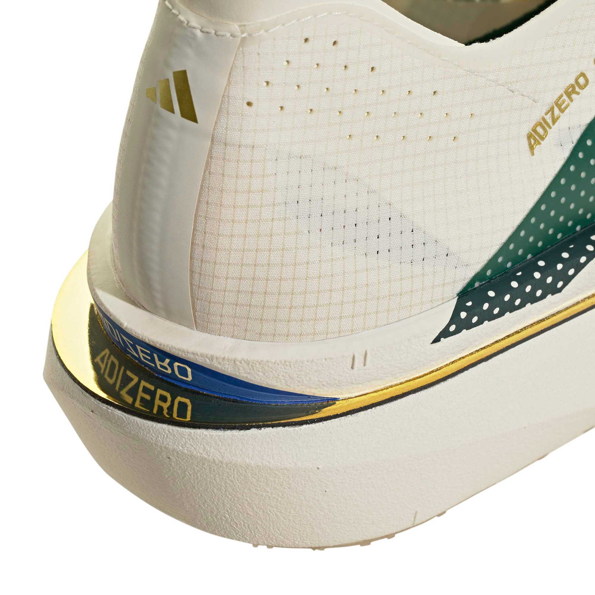 adidas Men's Adizero Adios Pro 5 Running Shoes - Off White/Collegiate Green/Team Royal Blue - View 8