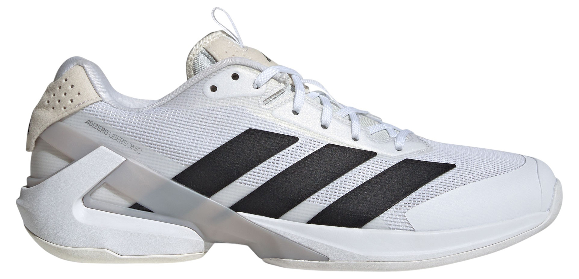 adidas Men's Adizero Ubersonic 5 Tennis Shoes - White/Black/Silver Metallic - View 1