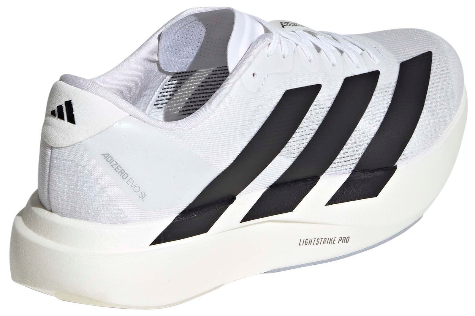 adidas Men's Adizero EVO SL Running Shoes - White/Black/White - View 8