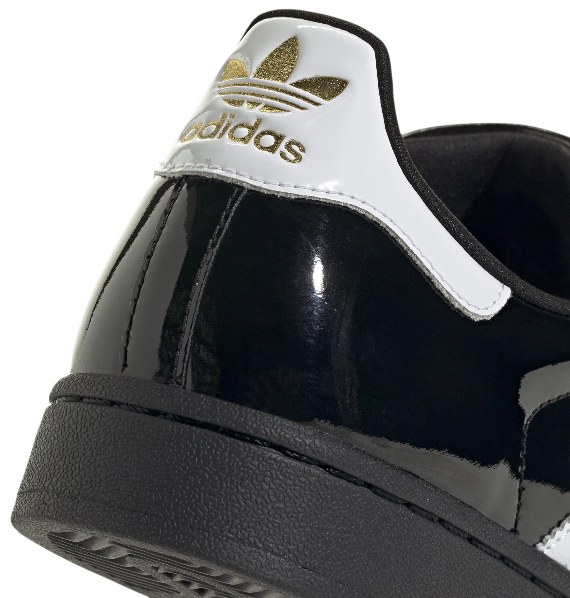 adidas Women's Superstar II Shoes - Patent Leather Black/White - View 2