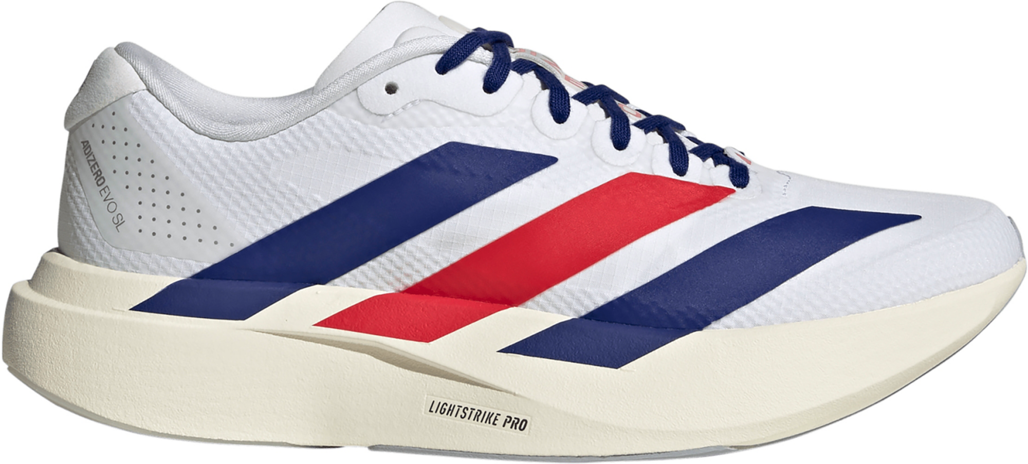 adidas Women's Adizero EVO SL Running Shoes - White/Mystery Ink/Pure Ruby - View 1