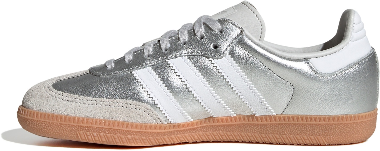 adidas Kids' Grade School Samba OG Shoes - Silver Met/Ftwr White/Gum 3 - View 4