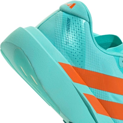 adidas Men's Adizero EVO SL Woven Running Shoes - Flash Aqua/Impct Orange/Arctic - View 8
