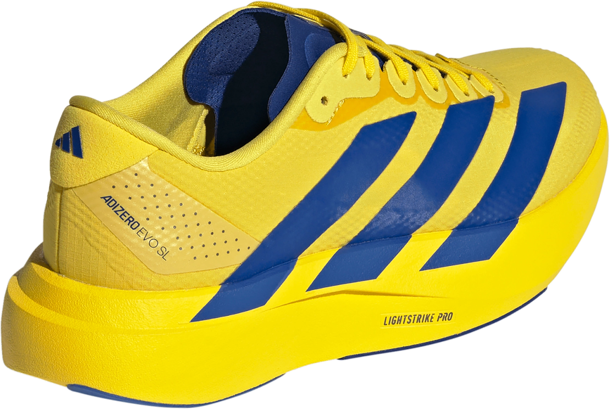adidas Women's Adizero EVO SL Running Shoes - Yellow/Team Royal Blue/Iron Metallic - View 6
