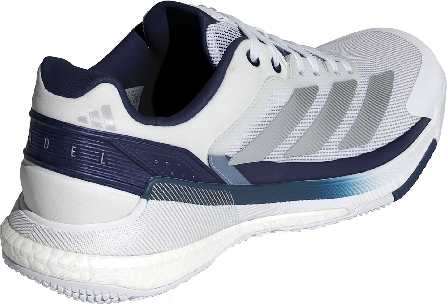 adidas Men's Crazyquick BOOST Padel Shoes - Ftwr White/Silver Met./Dark Blue - View 8