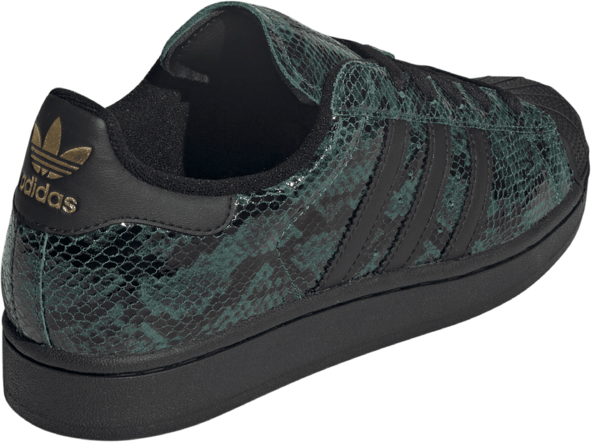 adidas Women's Superstar II Shoes - Green Snakeskin - View 6