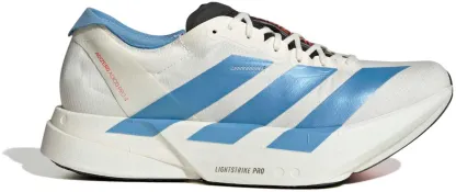 adidas Men's Adizero Adios Pro 4 Running Shoes - White/Light Blue/Bright Red - View 1