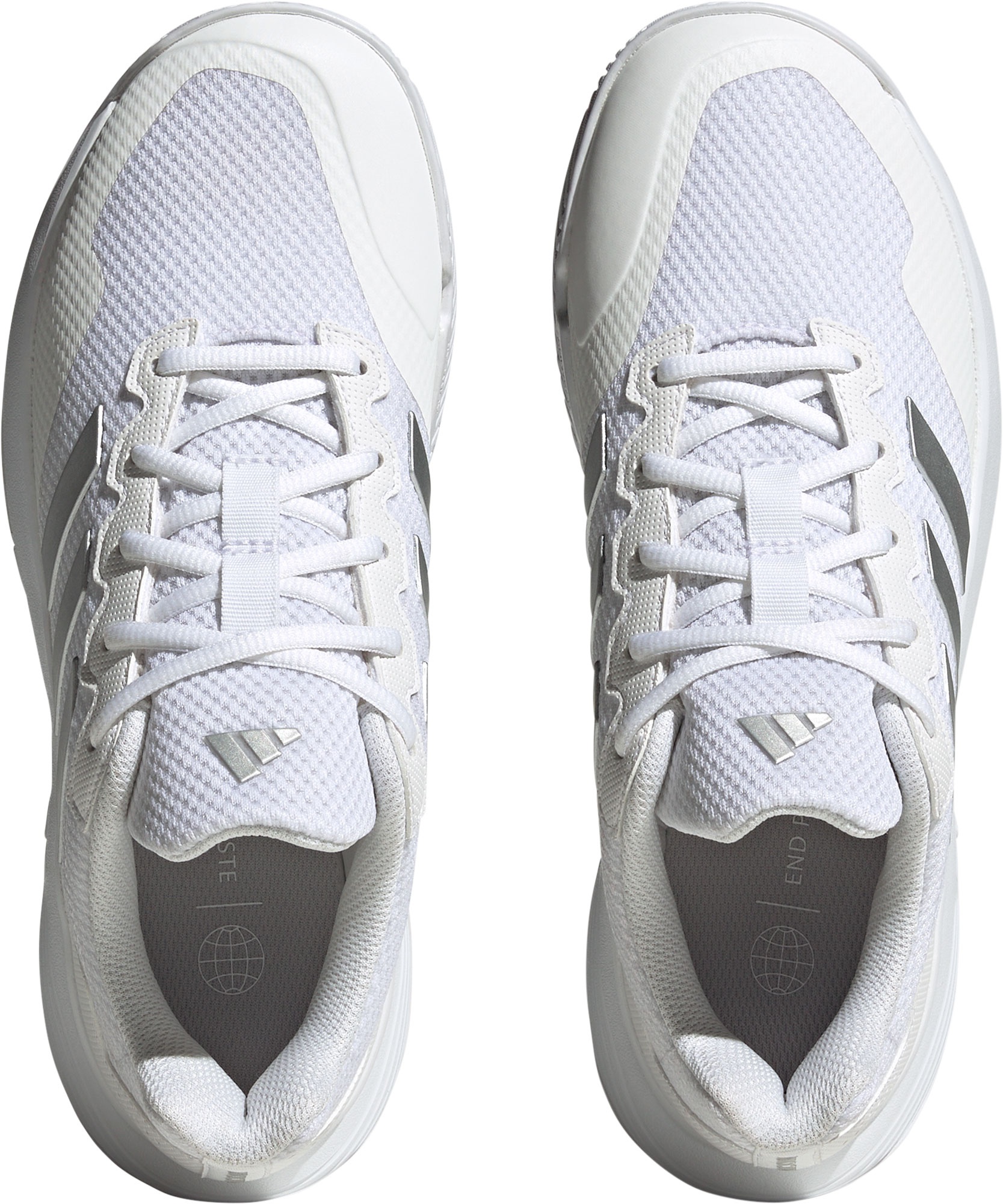 adidas Women's GameCourt 2 Tennis Shoes - White/Silver - View 4