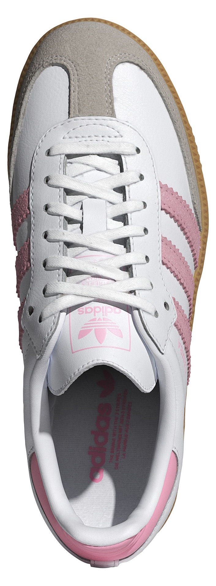 adidas Kids' Grade School Samba OG Shoes - White/Light Pink/Gum - View 2