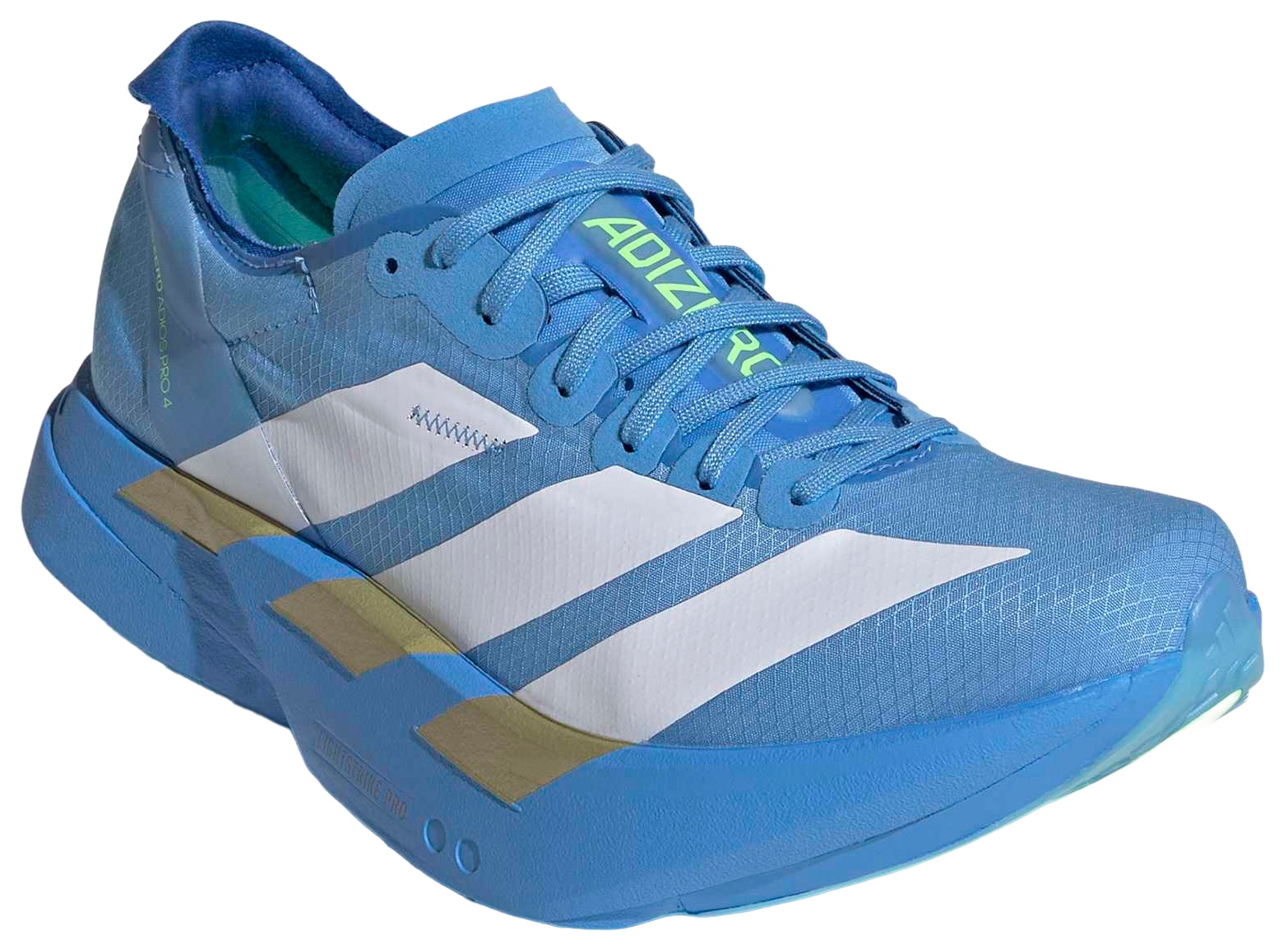 adidas Women's Adizero Adios Pro 4 Running Shoes - White/White/Lime Burst - View 5
