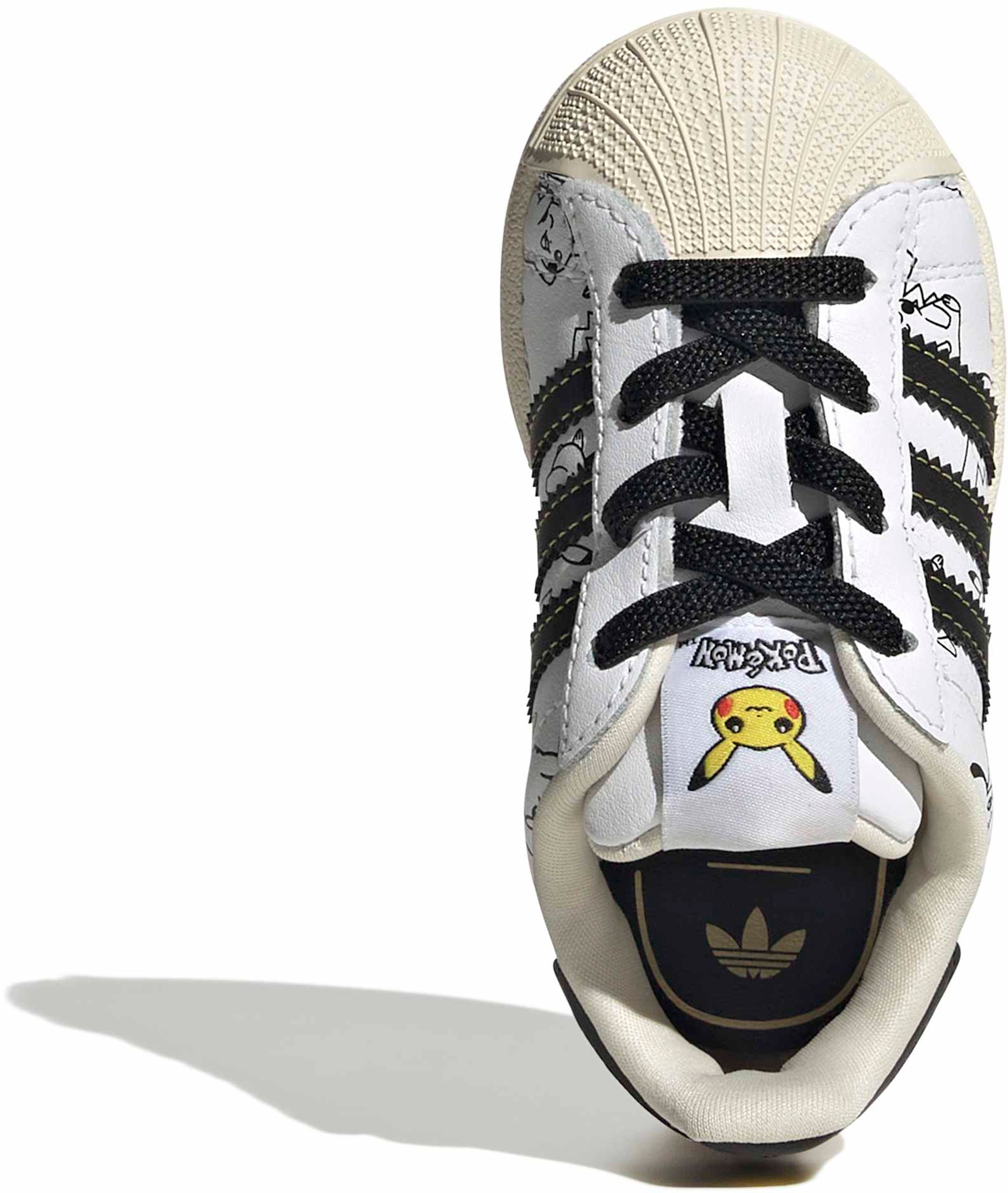 adidas Toddler Pokémon Superstar II Shoes - Ftwr White/Core Black/Gold Met. - View 3