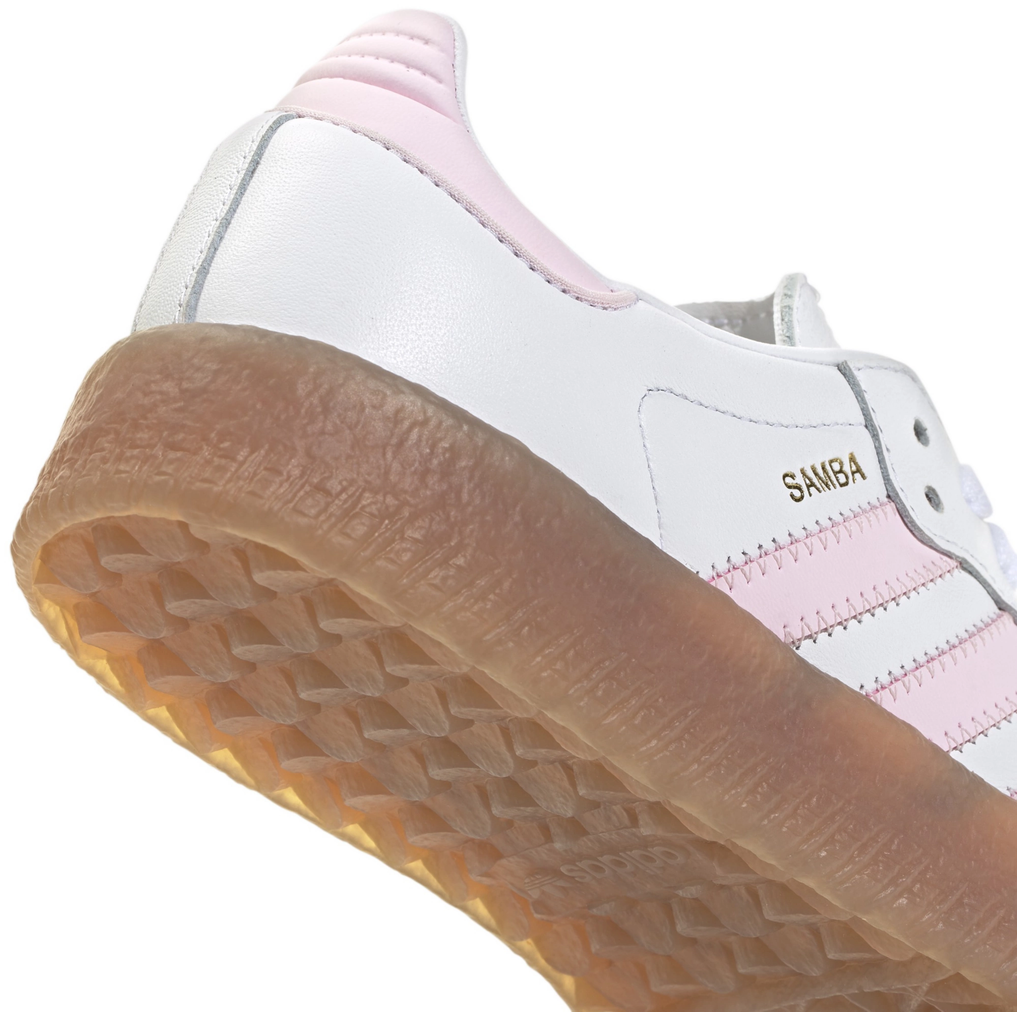 adidas Kids' Grade School Sambae Shoes - White/Pink/Gold - View 8