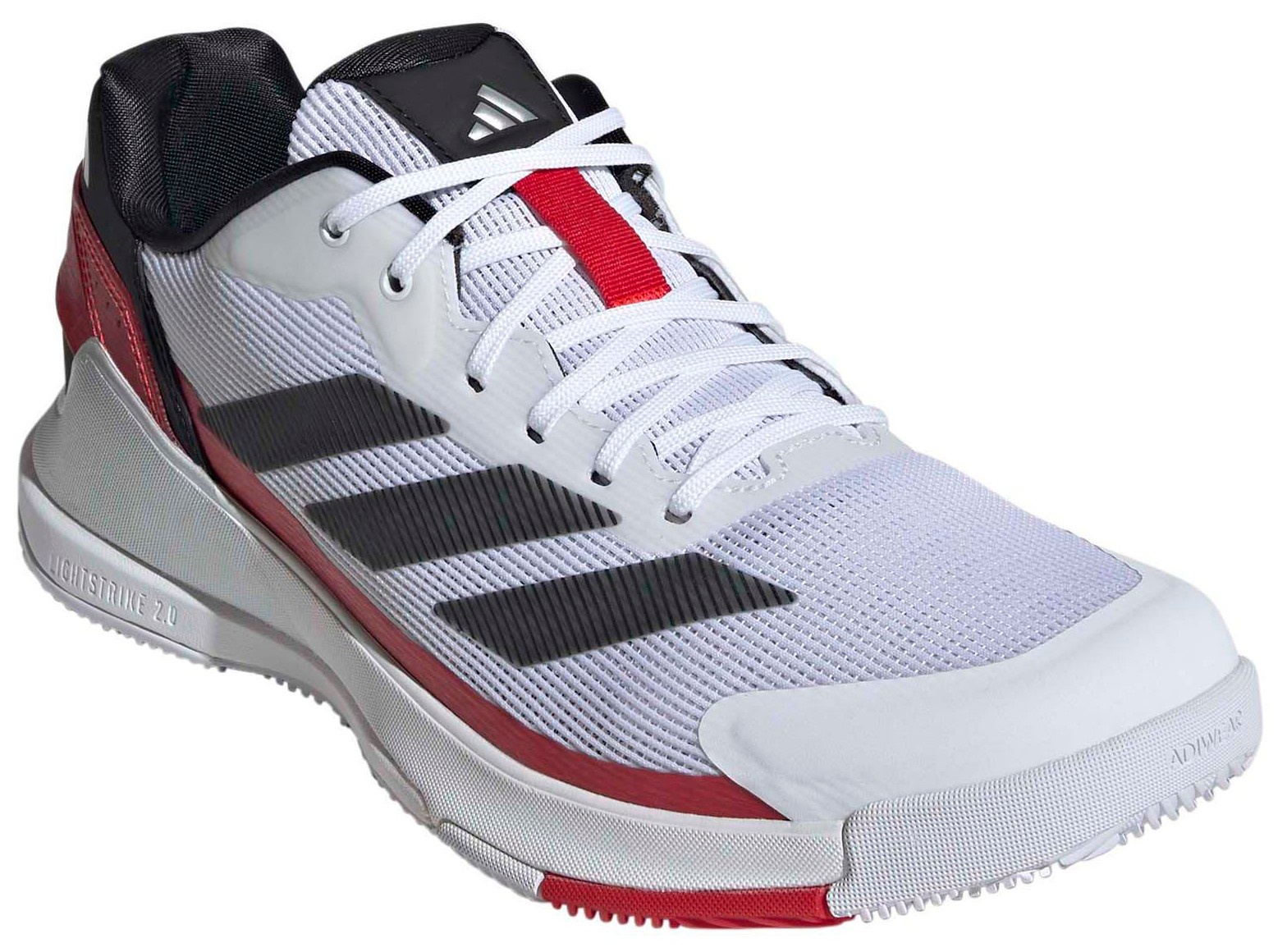 adidas Men's Crazyquick Padel Shoes - White/Black/Red - View 5