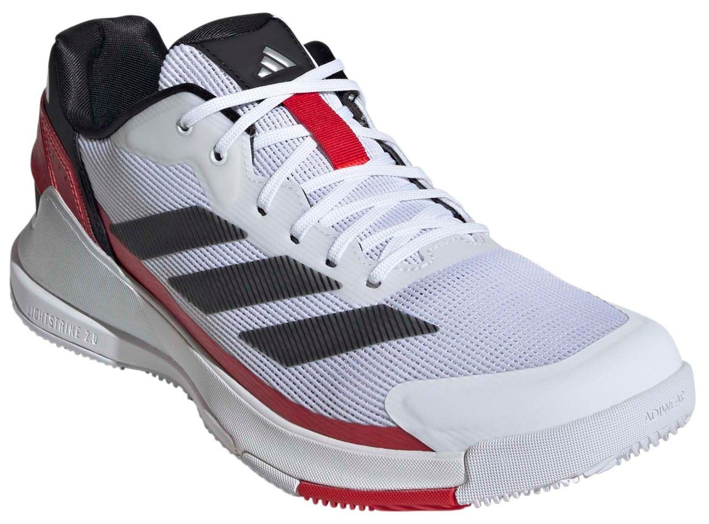 adidas Men's Crazyquick Padel Shoes - White/Black/Red - View 5