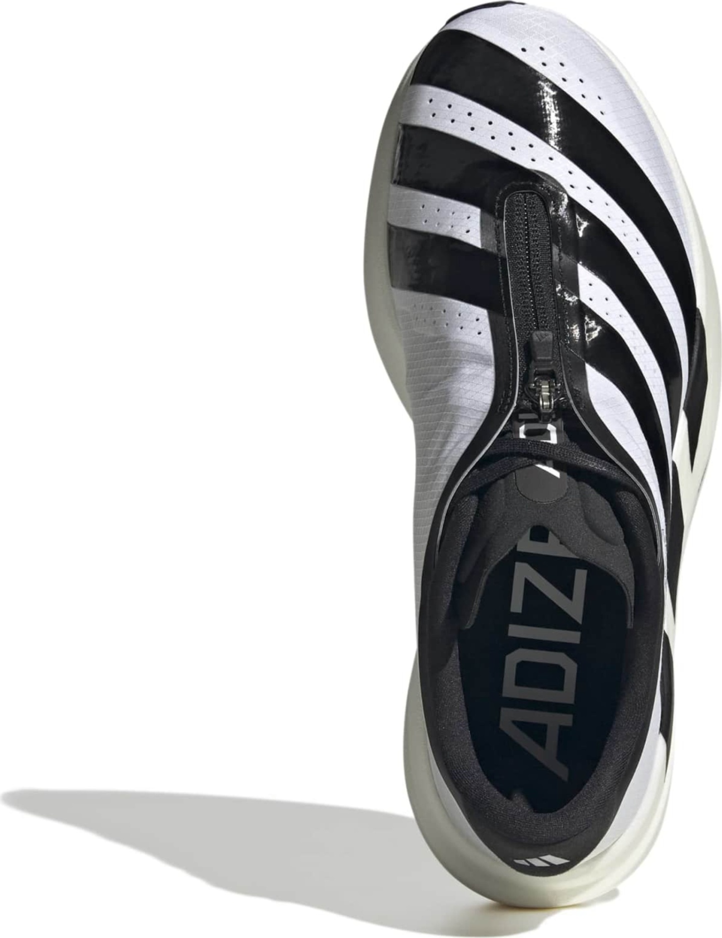 adidas Women's Adizero EVO SL Zip Running Shoes - White/Black/Silver Met - View 4