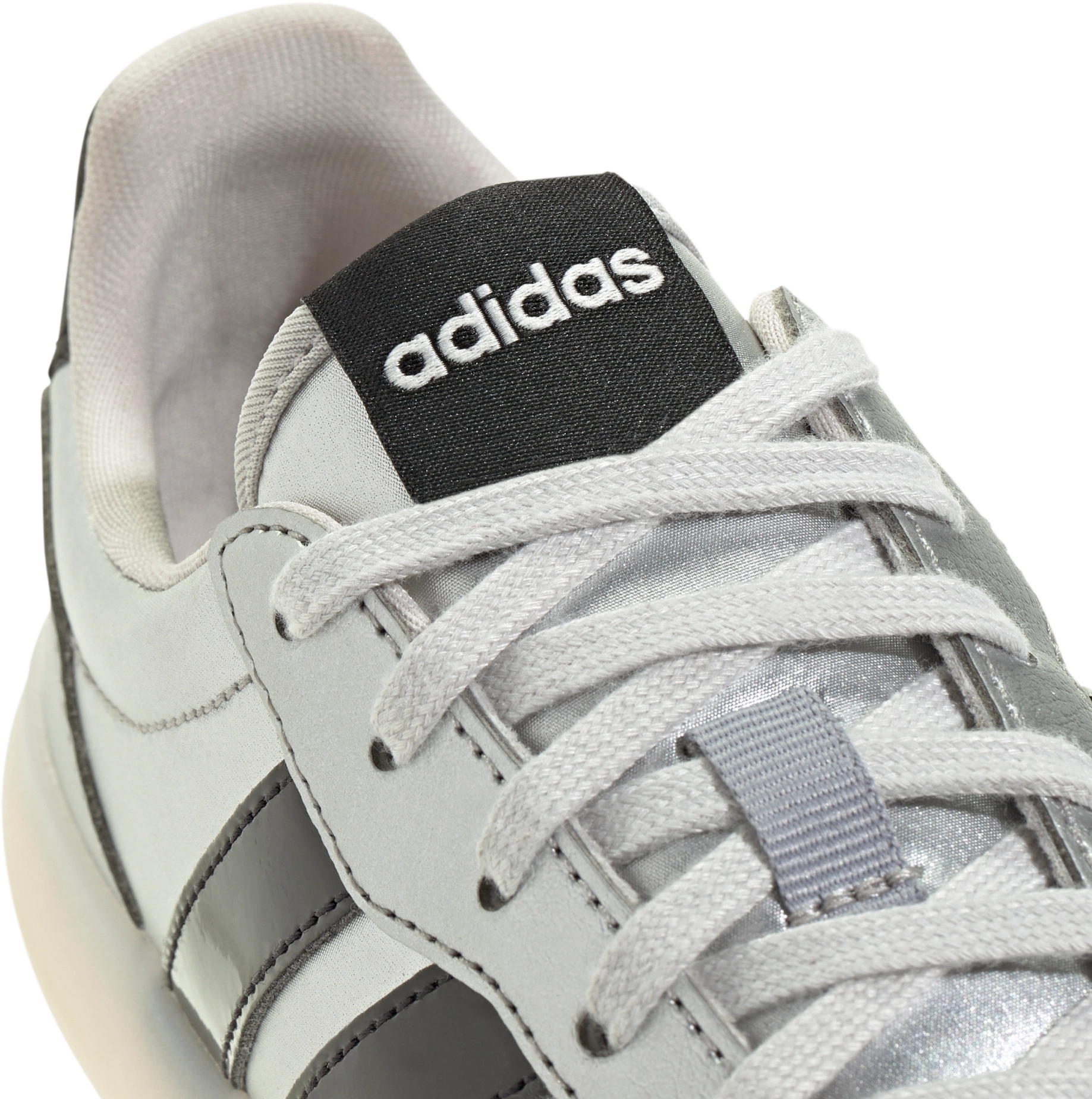 adidas Kids' Grade School Barreda Decode Shoes - Silver Metallic/Black/Chalk White - View 7