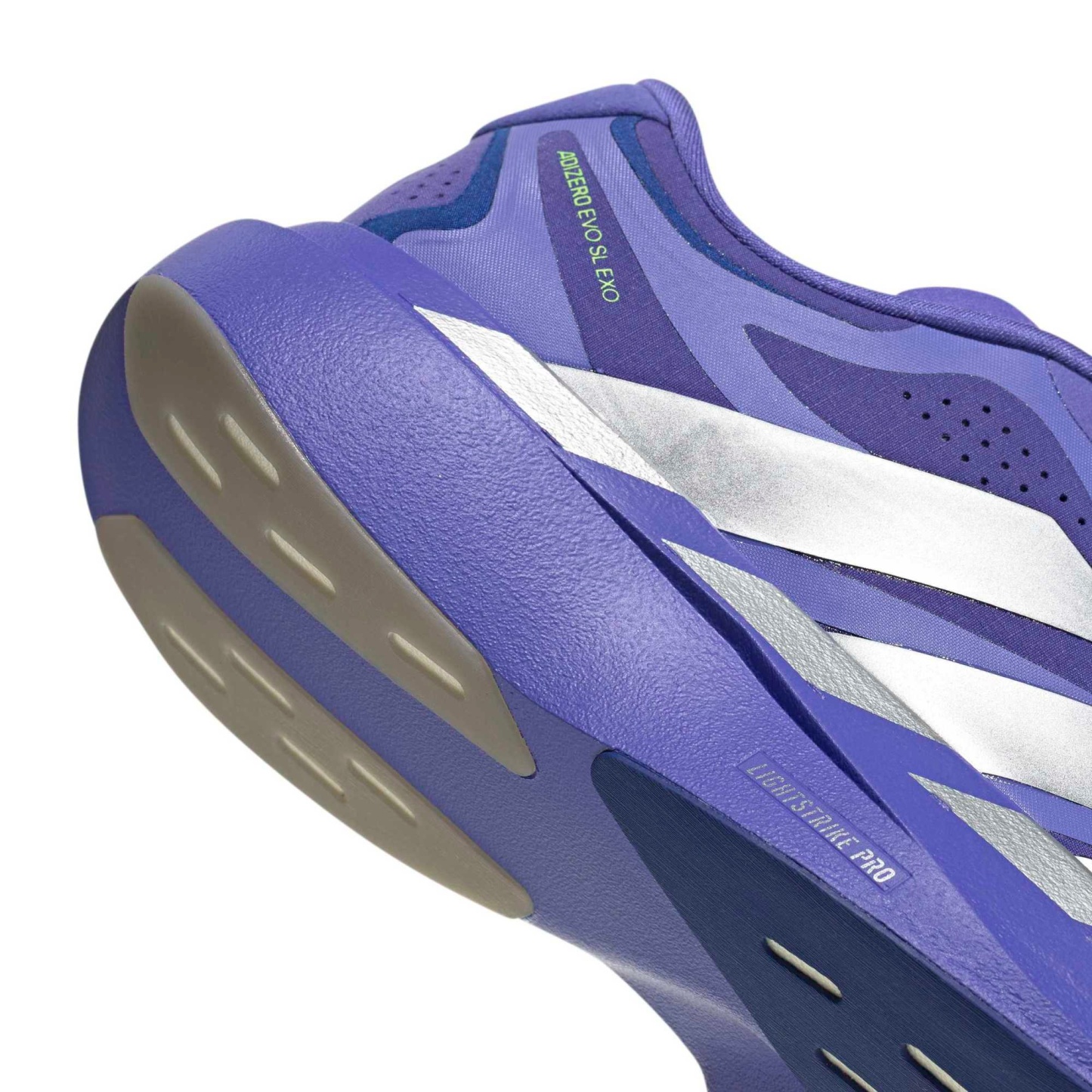 adidas Men's Adizero EVO SL EXO Running Shoes - Solar Purple/Silver Met./Pure Purple - View 8