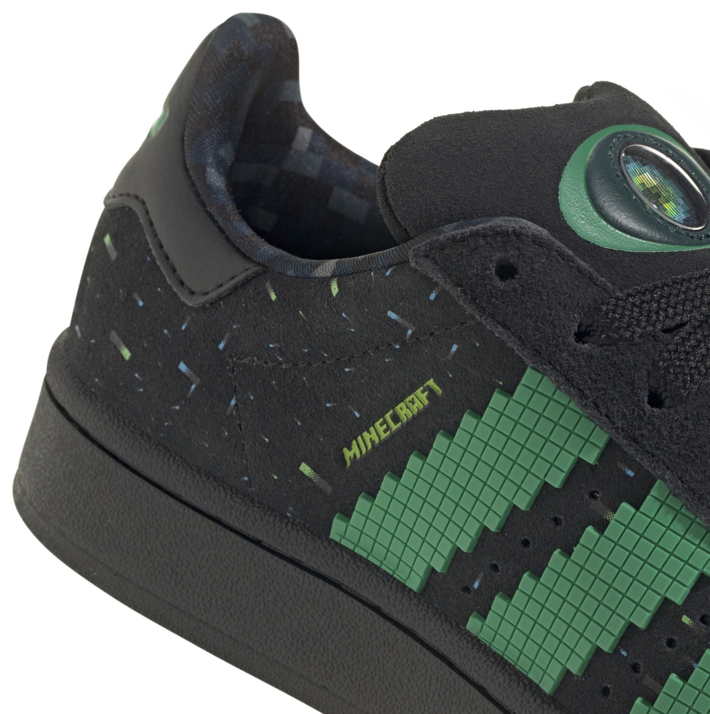 adidas Kids' Grade School Minecraft Campus 00s Shoes - Black/Semi Court Green/Semi Solar Green - View 8