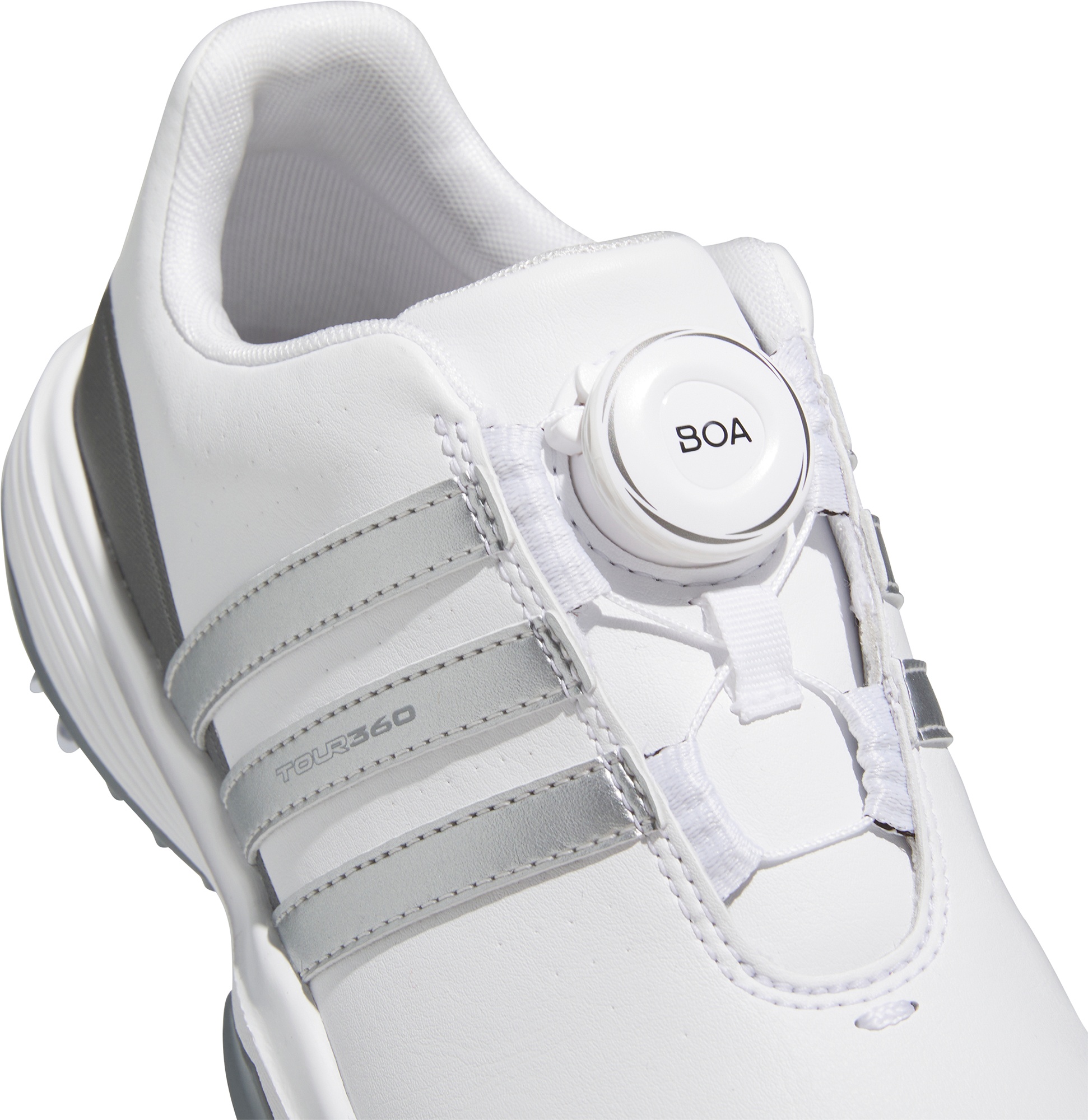 adidas Youth Tour360 24 BOA Golf Shoes - White/Silver/Grey - View 7