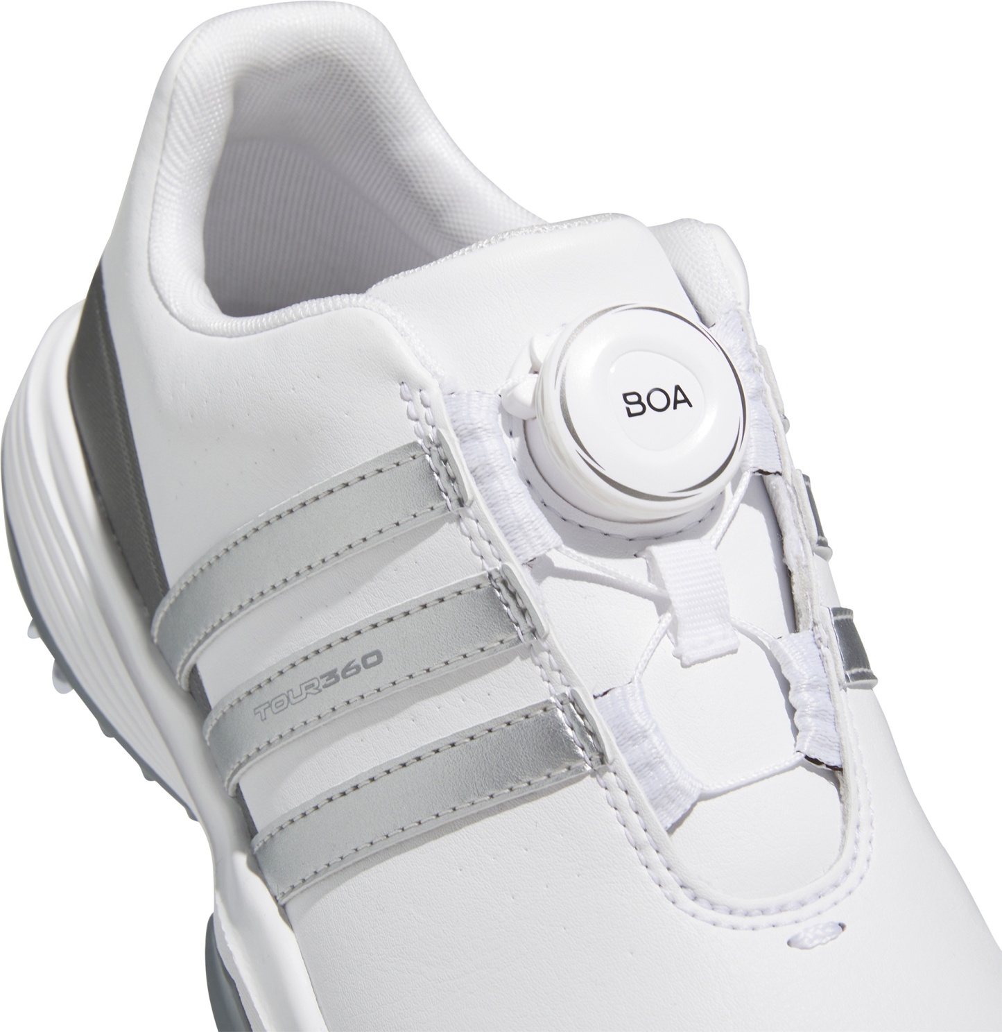 adidas Youth Tour360 24 BOA Golf Shoes - White/Silver/Grey - View 7