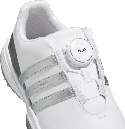adidas Youth Tour360 24 BOA Golf Shoes - White/Silver/Grey - View 7