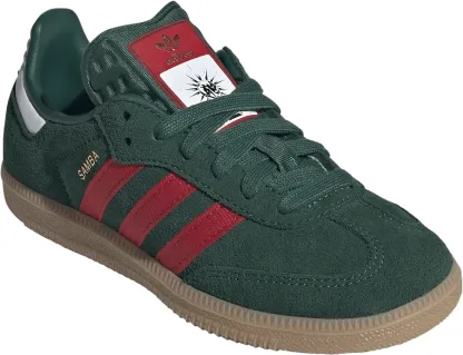 adidas Kids' Preschool FIFA World Cup Samba OG Shoes - Team Dark Green/Better Scarlet/Gum - View 5