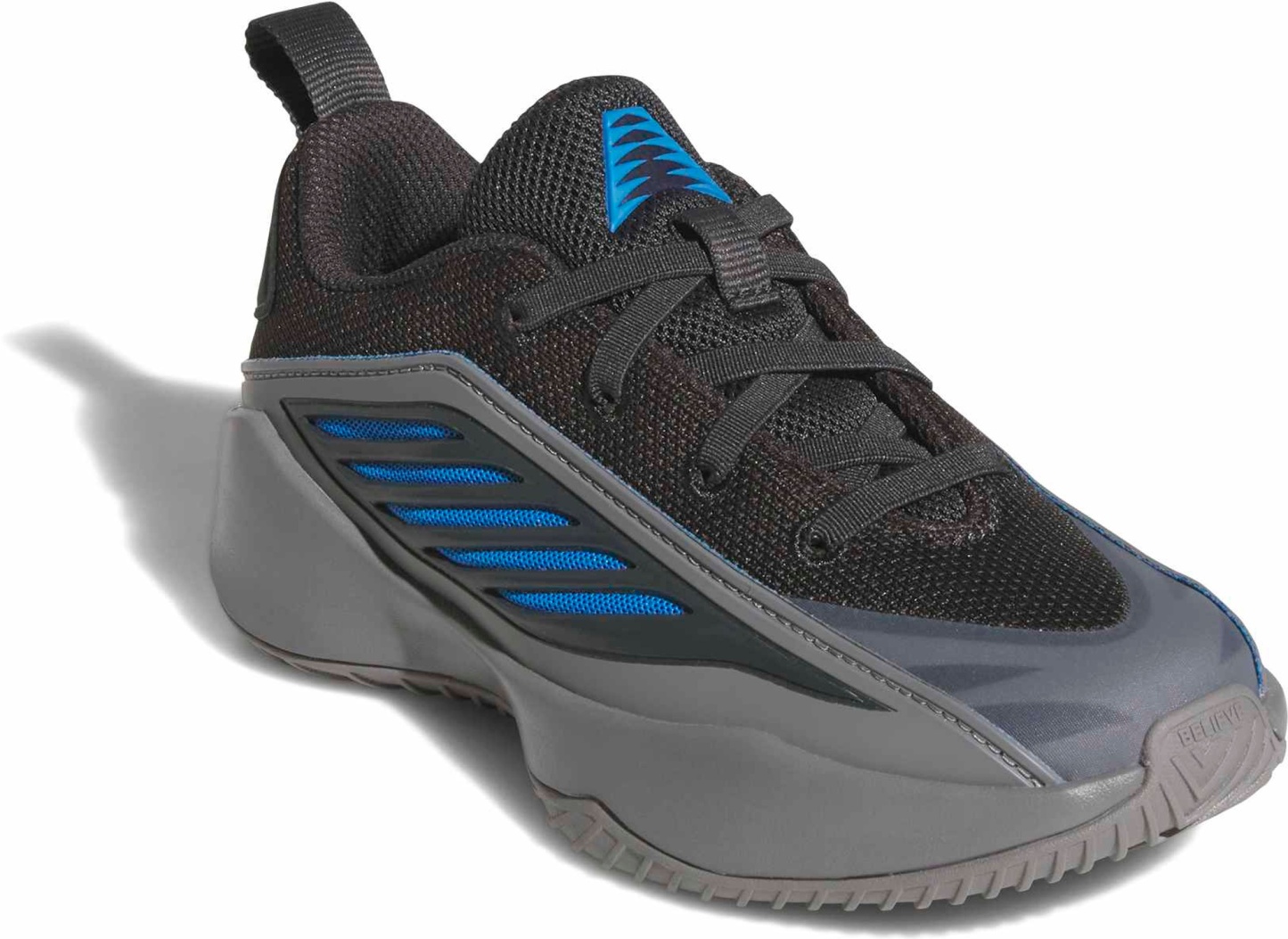 adidas Kids' Preschool Believe That. 1 Basketball Shoes - Grey Three/Carbon/Lucid Ray Blue - View 6