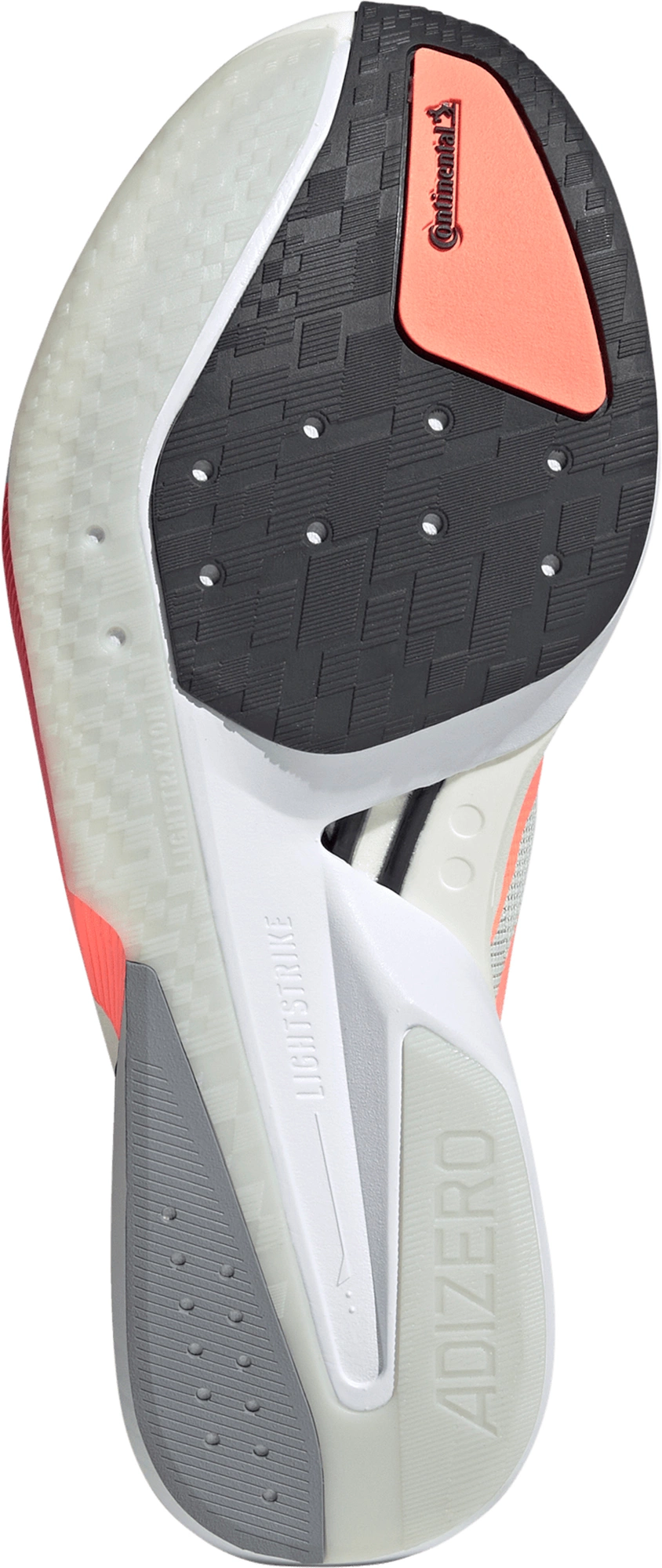 adidas Men's Adizero Boston 13 Running Shoes - Off White/Lucid Orange/Grey - View 3