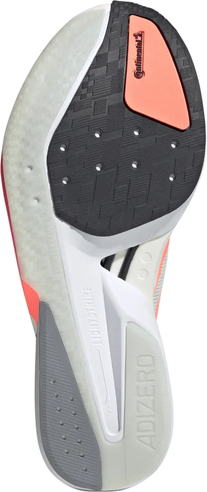 adidas Men's Adizero Boston 13 Running Shoes - Off White/Lucid Orange/Grey - View 3