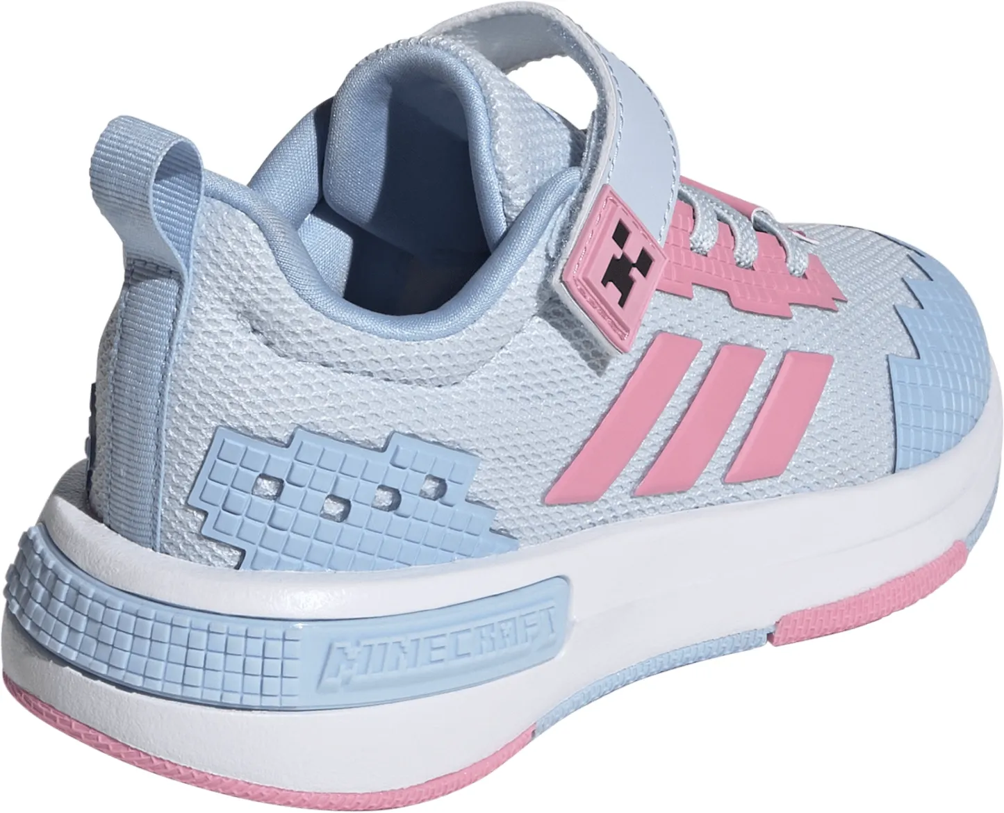adidas Kids' Preschool Minecraft Pro Shoes - Crystal Sky/Bliss Pink/Glow Blue - View 6
