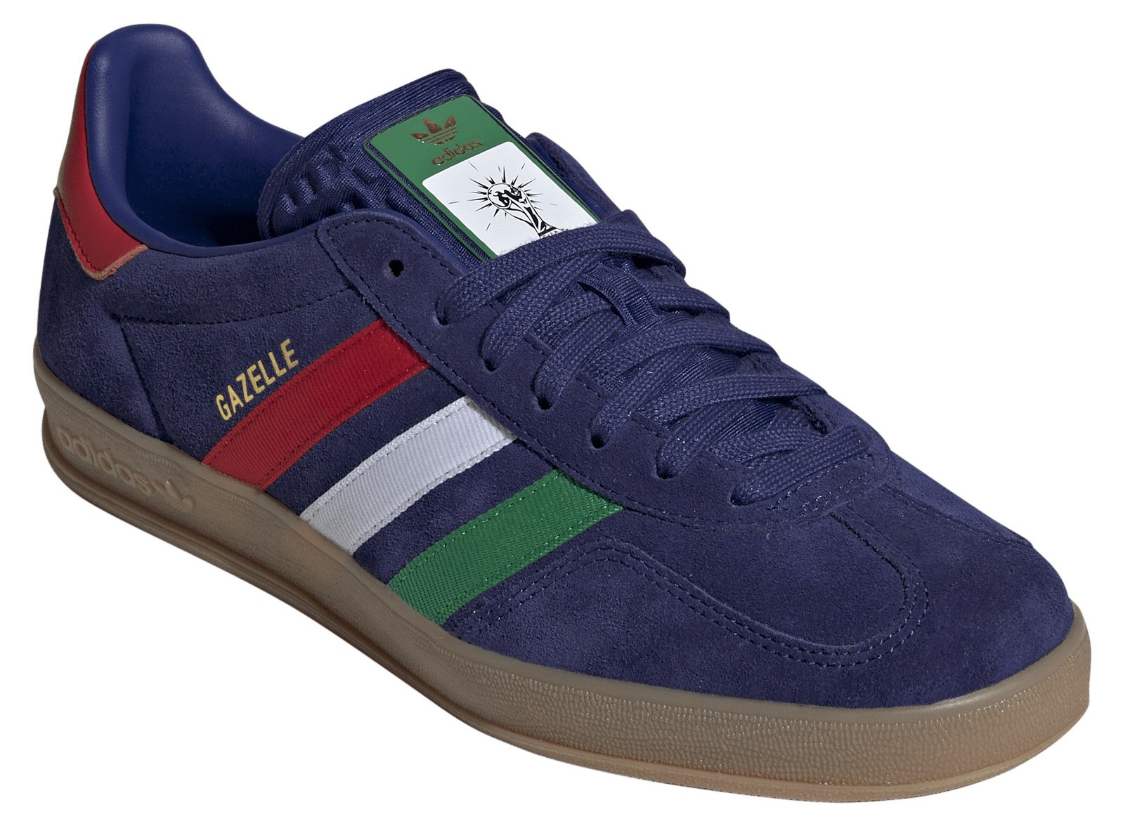 adidas Men's FIFA World Cup Gazelle Indoor Shoes - Victory Blue/Green/Better Scarlet - View 5