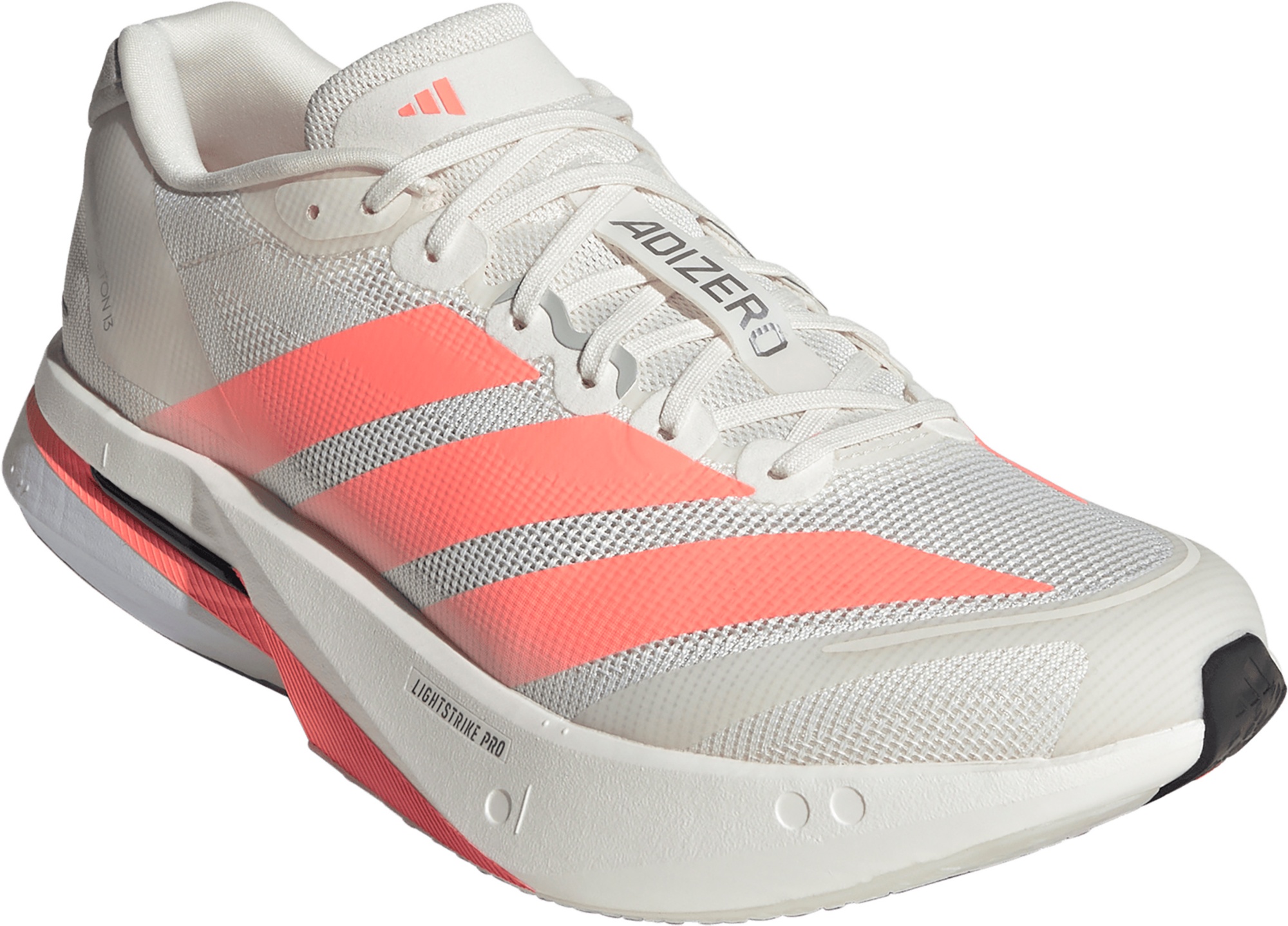 adidas Men's Adizero Boston 13 Running Shoes - Off White/Lucid Orange/Grey - View 5
