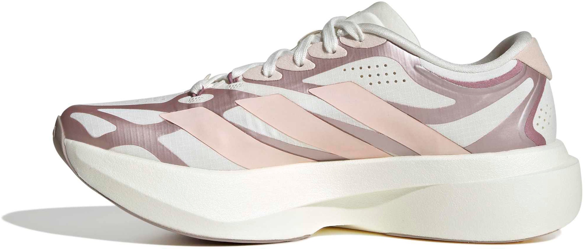 adidas Women's Adizero EVO SL EXO  Running Shoes - White/Blush Pink - View 4
