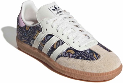 adidas Kids' Grade School Samba OG Shoes - Core White/Orchid Fusion/Gum 2 - View 6