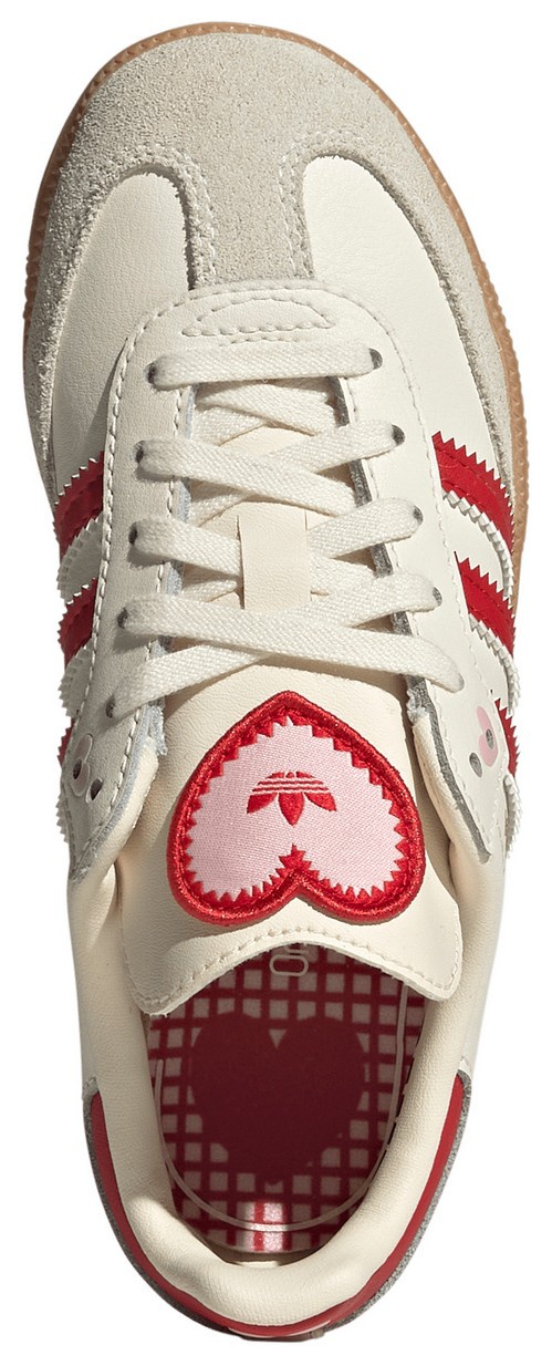adidas Kids' Preschool Samba OG Shoes - Cream White/Better Scarlet/Gum - View 2