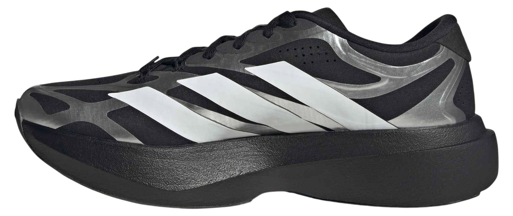 adidas Men's Adizero EVO SL EXO Running Shoes - Black/White/Metallic - View 4