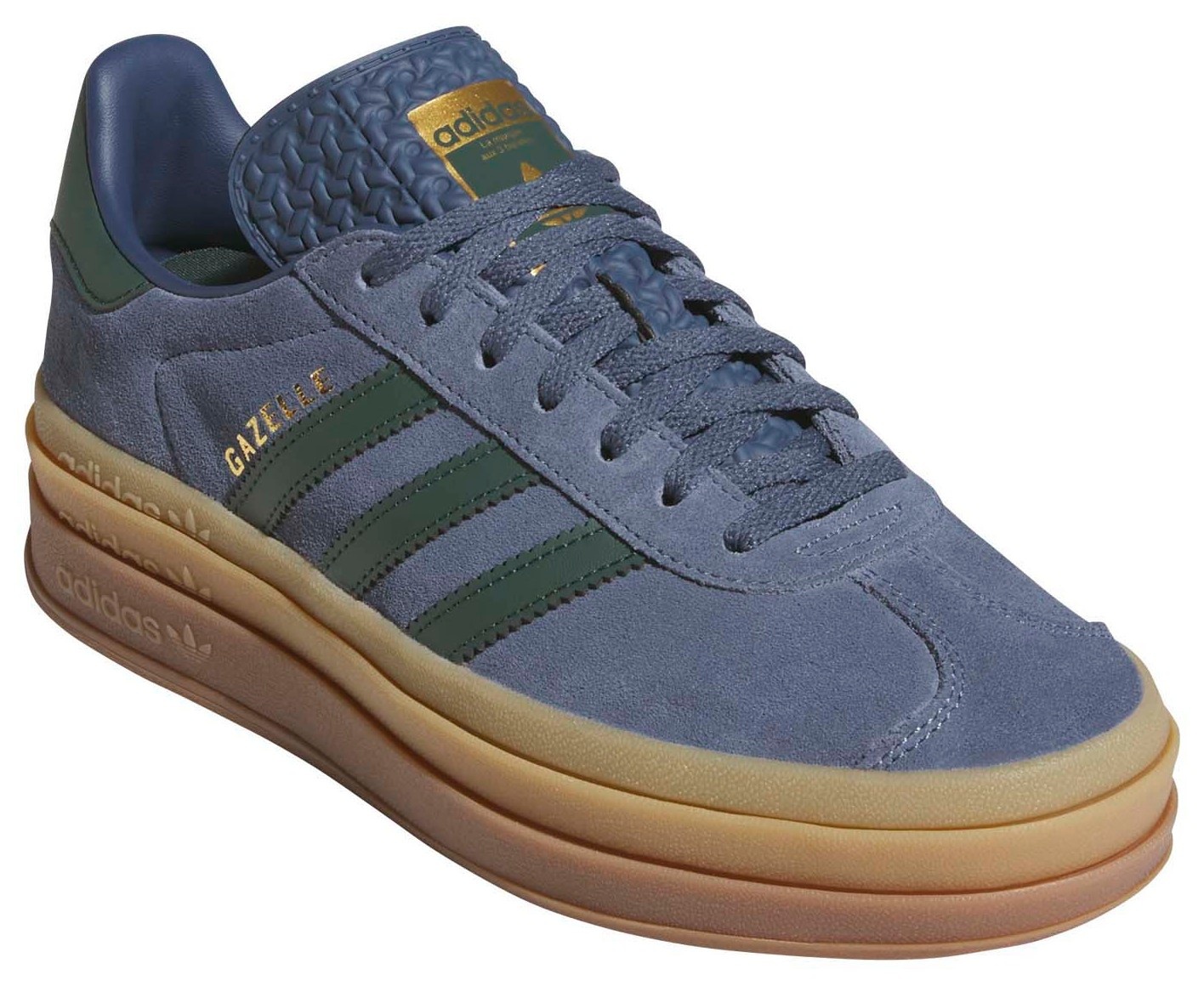 adidas Originals Women's Gazelle Bold Shoes - Navy/Green - View 6