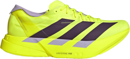 adidas Men's Adizero Adios Pro 4 Running Shoes - Solar Yellow/Aurora Plum/Powder Plum - View 1