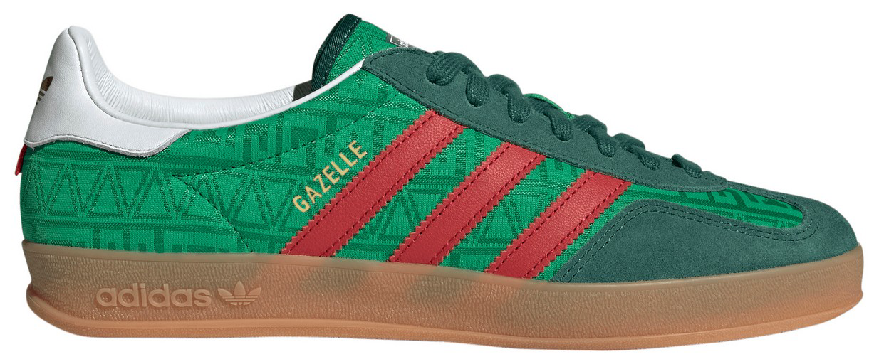adidas World Cup Gazelle Indoor Shoes - Green/Better Scarlet/Collegiate Green - View 1