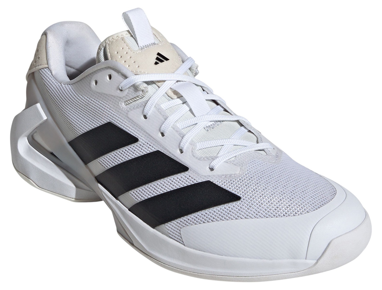 adidas Men's Adizero Ubersonic 5 Tennis Shoes - White/Black/Silver Metallic - View 5